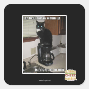 the best part uv wakin up square sticker