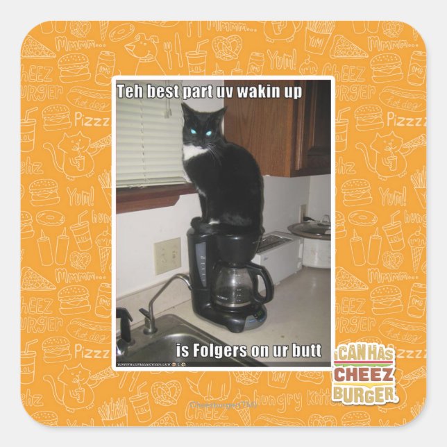 the best part uv wakin up square sticker (Front)