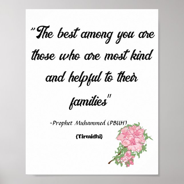 The best person among People Hadith of the Prophet Poster (Front)