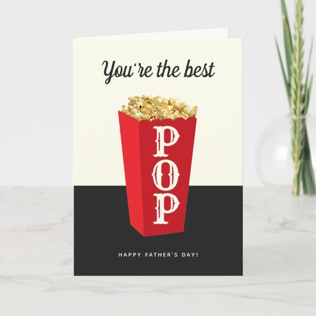 The Best Pop! | Retro Popcorn Father's Day Card (Front)