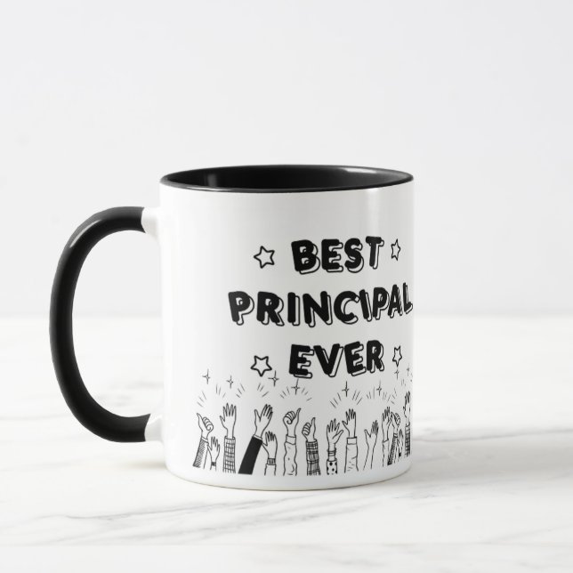 The Best Principal Ever Black Mug (Left)