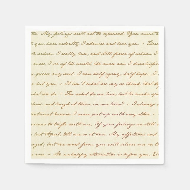 The Best Quotes from Jane Austen Napkin (Front)