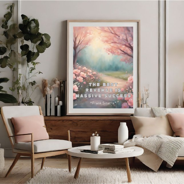 The Best Revenge Motivational Watercolor Poster (The Best Revenge Motivational Watercolor Poster)