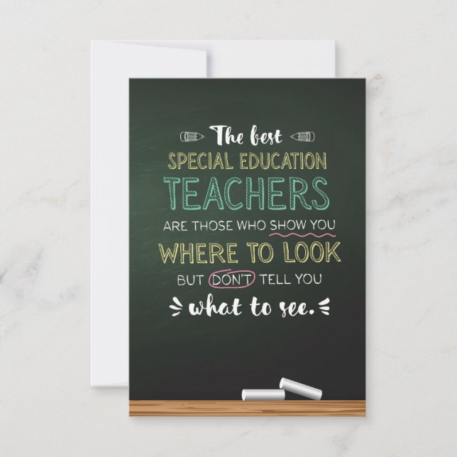 The best Special Education Teachers Thank You Card (Front)