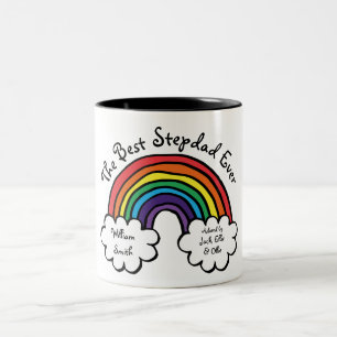 The Best Stepdad Stepfather Ever Rainbow Two-Tone Coffee Mug