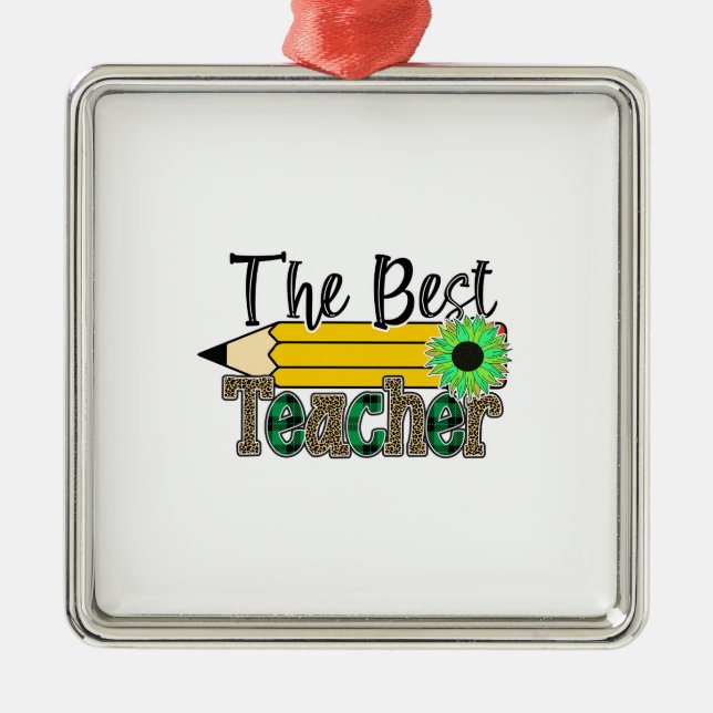 The Best Teacher Metal Tree Decoration (Front)