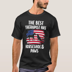 the best therapist has horseshoe & paws equestrian T-Shirt