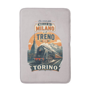 The Best Thing About Milan Is The Train To Turin Bath Mat