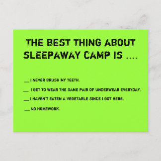 The Best Thing About Sleepaway Camp Is ... Postcard