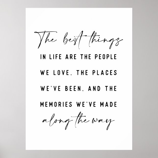 The Best Things In Life Beautiful Quote Print (Front)