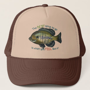 The Best Time To Go Fishing   Bluegill Fish Trucker Hat