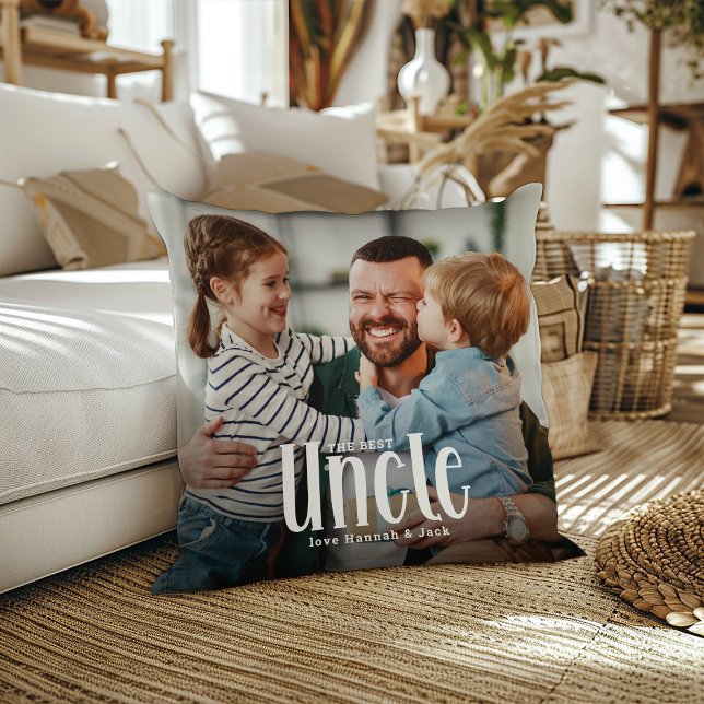 The Best UNCLE' Custom Photo Cute Gift  Cushion (Creator Uploaded)