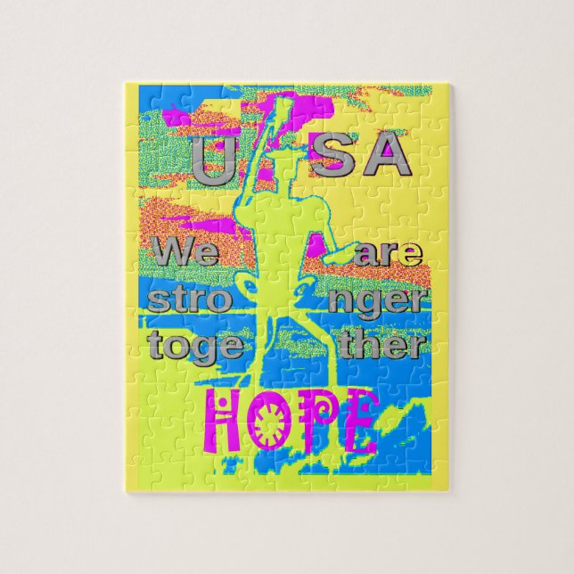 The Best USA Hope  Hillary Stronger Together Jigsaw Puzzle (Vertical)