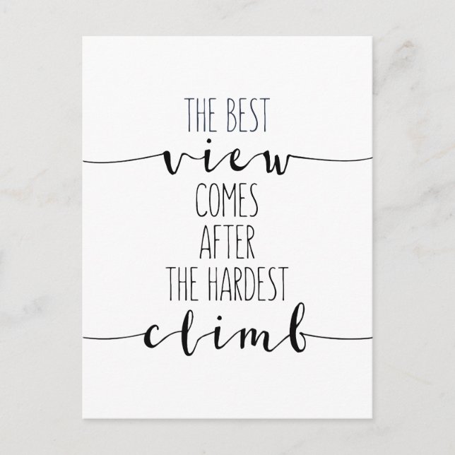 The Best View Comes After The Hardest Climb Postcard (Front)
