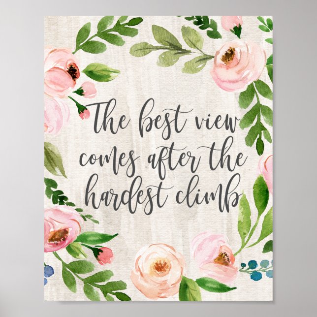 The Best View Comes After The Hardest Climb Poster (Front)