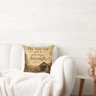 The Best Way Through Rustic Covered Bridge Cushion