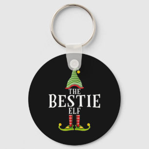The Bestie Elf Funny Matching Pajama Xmas Key Ring