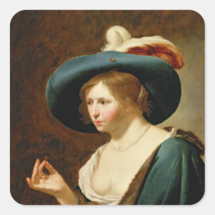 The Betrothal: The Bride, c.1630 Square Sticker