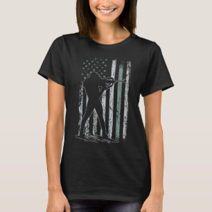 The Biathlon Usa Flag Retro Skis Men Biathlon T-Shirt