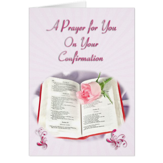 The Bible and rose prayer for Confirmation (Front)