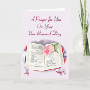 The Bible and rose prayer for vow renewal day Card