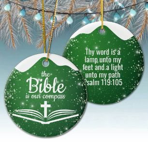 The Bible is our Compass Bible Verse Festive ⛪️🎄 Ceramic Tree Decoration