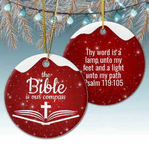 The Bible is our Compass Bible Verse Festive  ⛪️🎄 Ceramic Tree Decoration