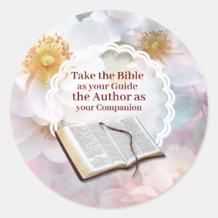The Bible our Guide Book Classic Round Sticker