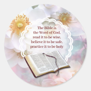 The Bible our Guide Book Classic Round Sticker