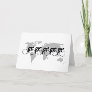 The Bicycle Race No 3 Black On White Invitation