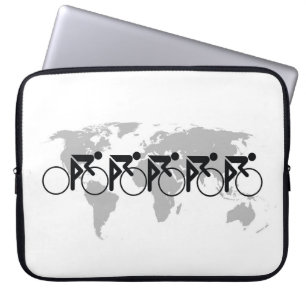 The Bicycle Race No 3 Black On White Laptop Sleeve