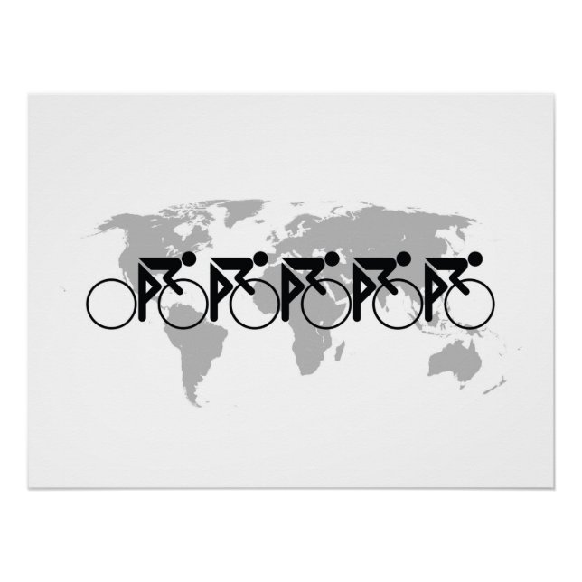 The Bicycle Race No 3 Black On White Poster (Front)