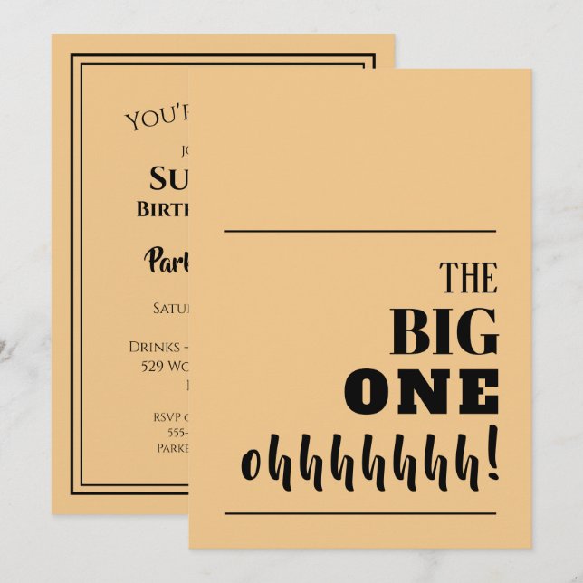 The BIG 100 Birthday Invitations (Front/Back)