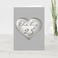 The Big 25 silver glass heart - blank inside