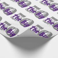 The big 50, Birthday, grey, purple text on black.