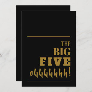 The BIG 50 Black Gold Birthday Party Invitation
