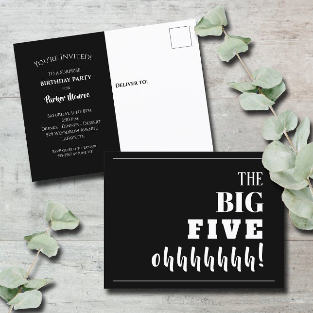 The BIG 50th Birthday Party Invitation Postcard (Creator Uploaded)