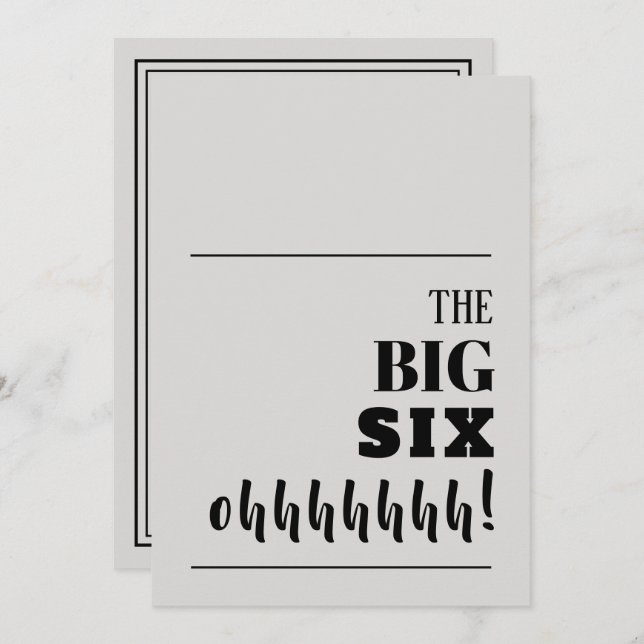 The BIG 60 Birthday Invitations (Front/Back)
