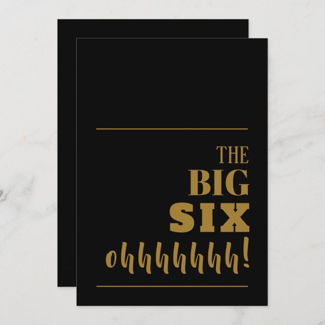 The BIG 60 Black Gold Birthday Party Invitation (Front/Back)