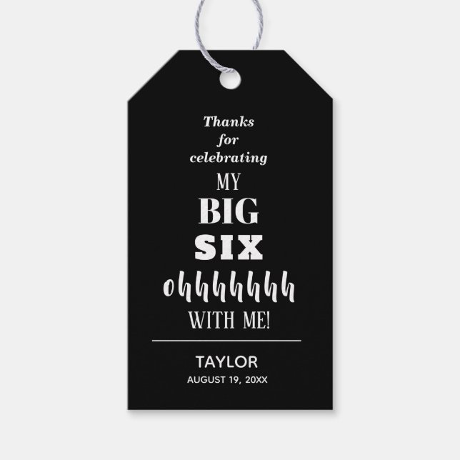 The BIG 60th Birthday Party Favour Gift Tags (Front)