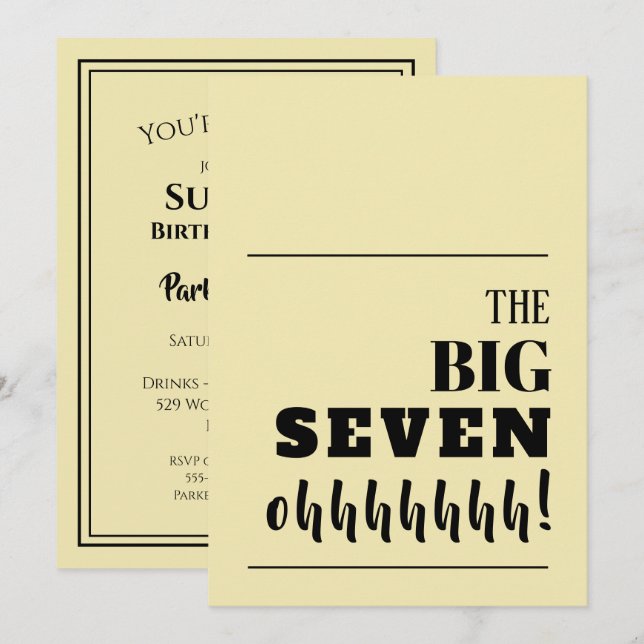The BIG 70 Birthday Invitations (Front/Back)