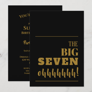 The BIG 70 Black Gold Birthday Invitation