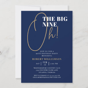 The Big 90th Blue Surprise Birthday Invitation