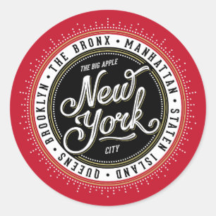 The Big Apple New York City Logo Classic Round Sticker