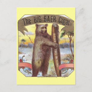 The Big Baer Cigar Label Postcard