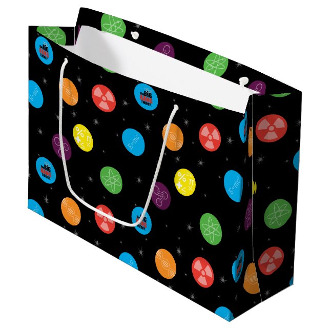 The Big Bang Theory Black Pattern Large Gift Bag (Front Angled)