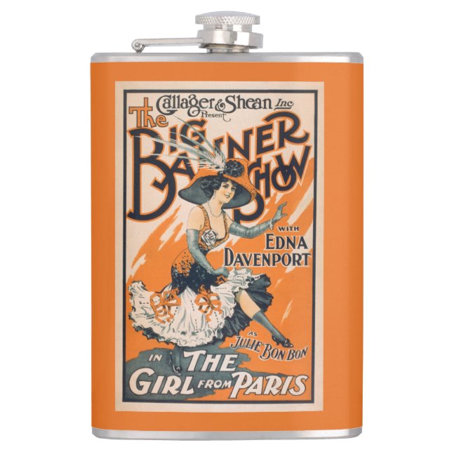 The Big Banner Show "The girl from Paris" Hip Flask (Front)