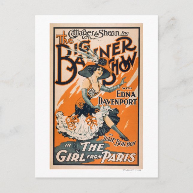 The Big Banner Show "The girl from Paris" Postcard (Front)