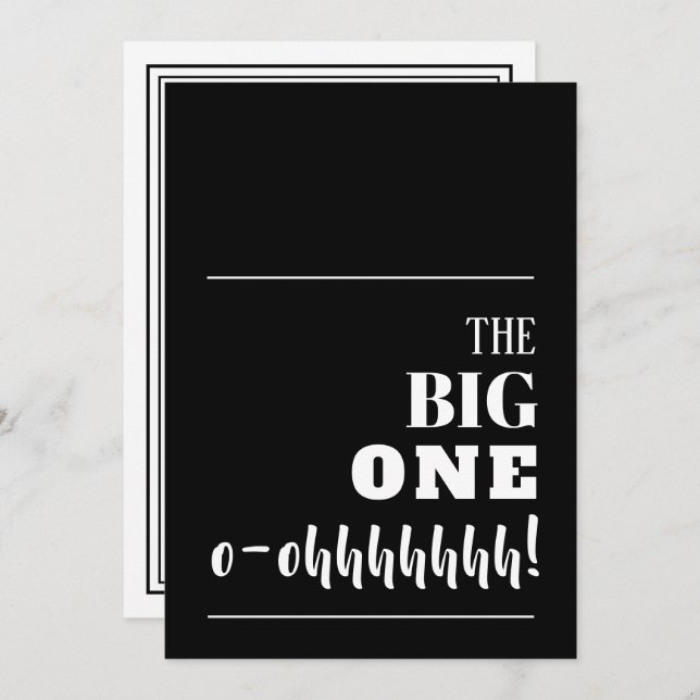 The BIG Birthday Invitations - ANY COLOR - ANY AGE (Front/Back)