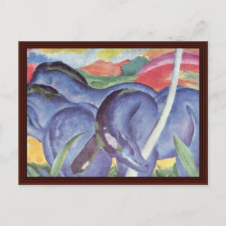 The Big Blue Horse By Marc Franz Postcard